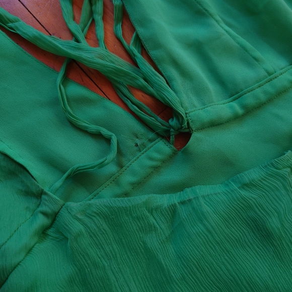 Vintage Y2K J Crew 100% Silk Tank Top Bright Green Colorful Camisole Size Small - Picture 3 of 14